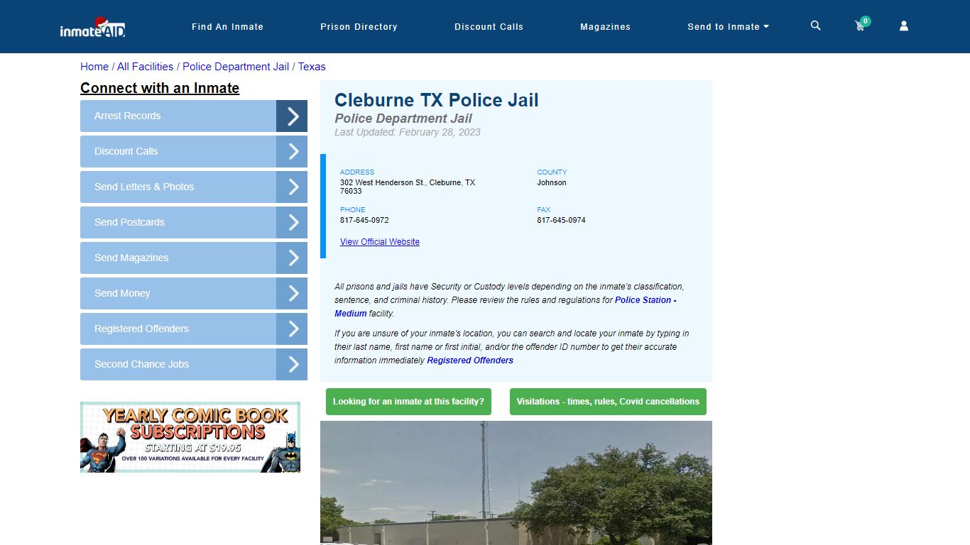 Cleburne TX Police Jail & Inmate Search - Cleburne, TX